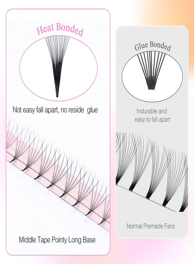 EMEDA 320 Fans Premade Lash Fans Pointy Thin Base XL Boxes Premade Fans Eyelash Extensions Stable D Curl Lash Extension Premade Fans Pre Fanned Volume Lash Extensions (5D-0.07-D-8-15mm) - Image 2